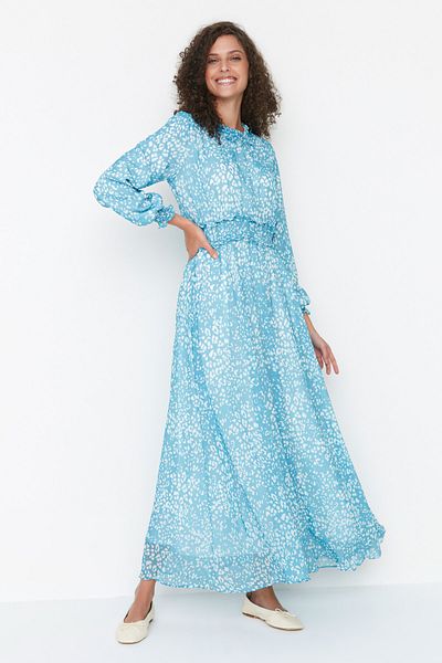 Trendyol Modest Kleid - Blau - A-Linie
