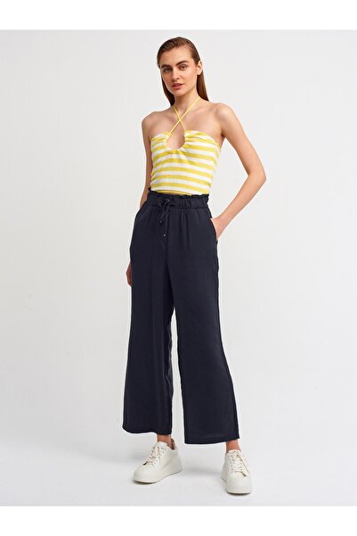 Dilvin Crop Top - Yellow - Striped