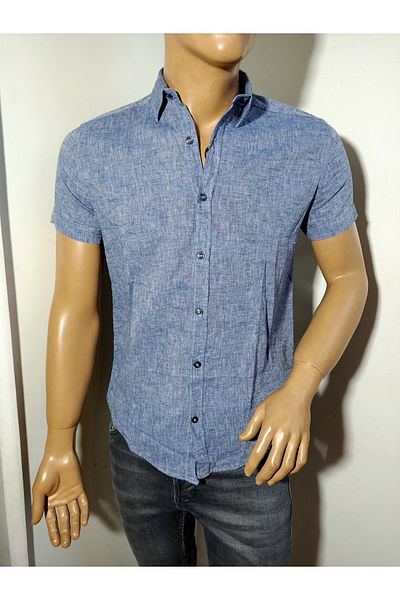 DYNAMO Slimfit Short Sleeve Linen Shirt