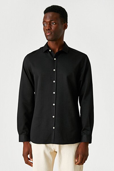 Koton Ανδρικό μαύρο πουκάμισο 2SAM60118HW