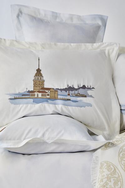 Karaca Home Boğaziçi Bej %100 Pamuk Çift Kişilik Nish Set