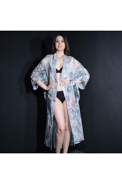 Tedz Collection Rainforest Patterned Kimono Pareo