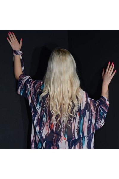 Tedz Collection Paredora Navy Blue Red Patterned Kimono Pareo