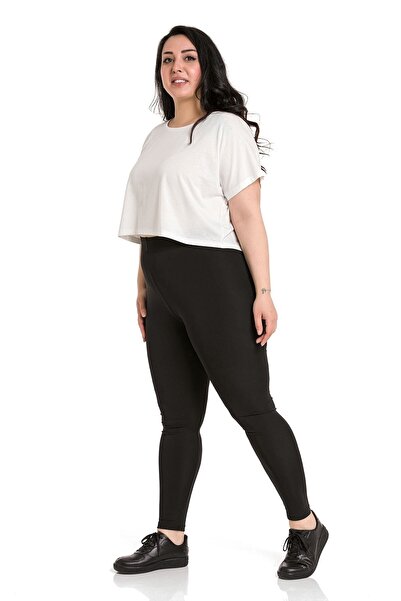 DISENTIS MODEST Μαύρο γυναικείο καλσόν ελαστικό σε μεγάλο μέγεθος μέσης μέχρι τον αστράγαλο