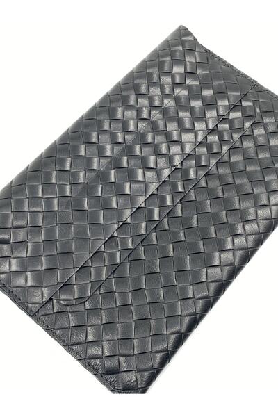 MAT Deri حافظة جلدية أصلية منقوشة باللون الأسود مقاس 13 بوصة / 13.3 بوصة متوا...