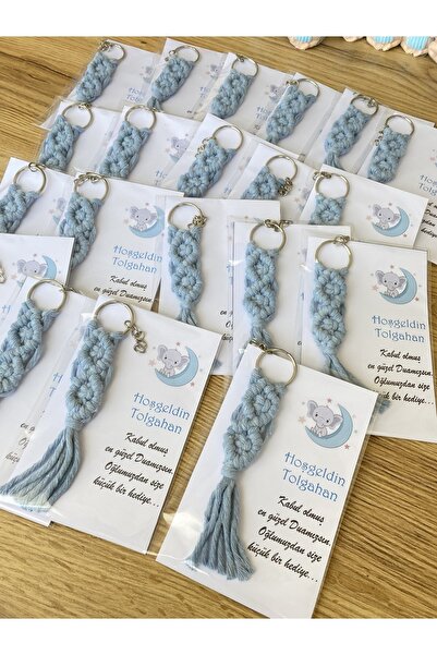 büşracandann ميدالية مفاتيح مكرامية هدية طفل (أزرق) 20 قطعة