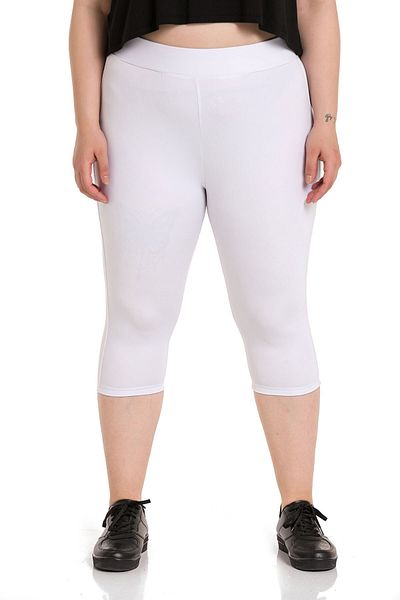 DISENTIS MODEST Elastic Waist Karyoka Stitched Below the Knee White Tights