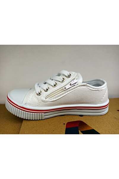 Murat Kundura Unisex Keten Ayakkabı Fermuarlı Beyaz