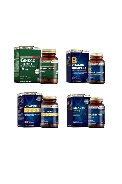 Nutraxin GinkgoBiloba60 Tablets -VitaminMax+vitaminBComplex+magnesium