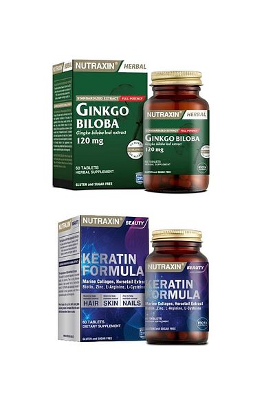 Nutraxin GinkgoBilobaandKeratinFormula - 60 Tablets