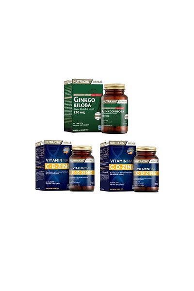Nutraxin Ginkgo Biloba and Vitamin Max 60 Tablets - Zinc Factor X2 Pieces
