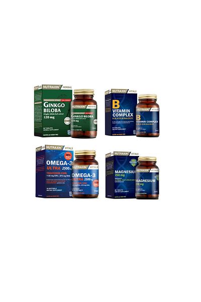 Nutraxin GinkgoBilobaandOmega3Ultra2500MgVitaminBComplex +Magnesium60 Tablets