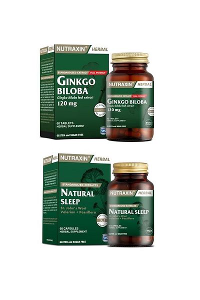 Nutraxin GinkgoBilobaandNaturalSleep 60 Tablets + Capsule