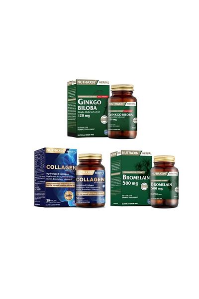 Nutraxin Hydrolyzed Collagen with Biloba and Bromelain Capsules 60 Tablets