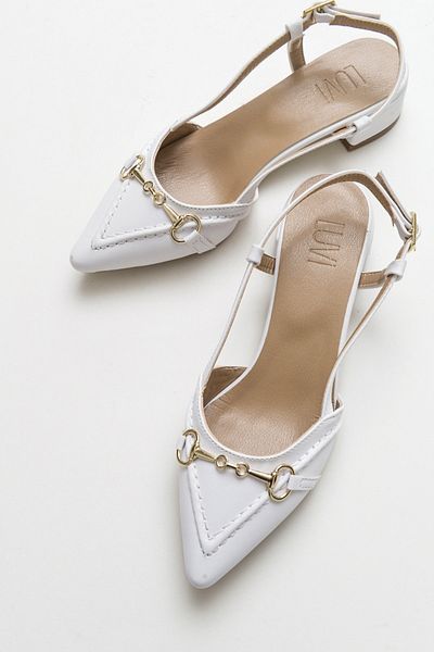 Luvi Olıv White Women's Heeled Sandals
