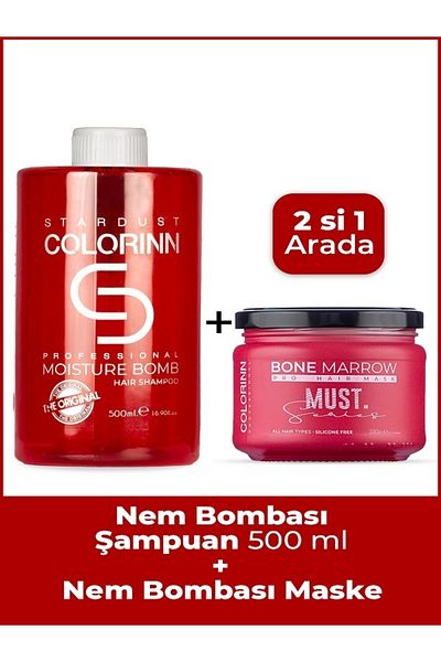 Colorinn Plump Moisture Bomb Shampoo with Collagen and Protein - Mask 330Ml+Set of 2