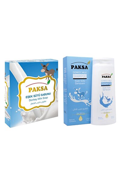 paksa صابون حليب الحمار والشامبو - مجموعة من قطعتين