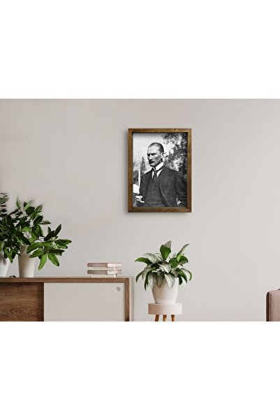 Bk Gift Home Atatürk Tasarımlı Doğal Masif Ahşap Çerçeveli Tablo 45x65cm-29