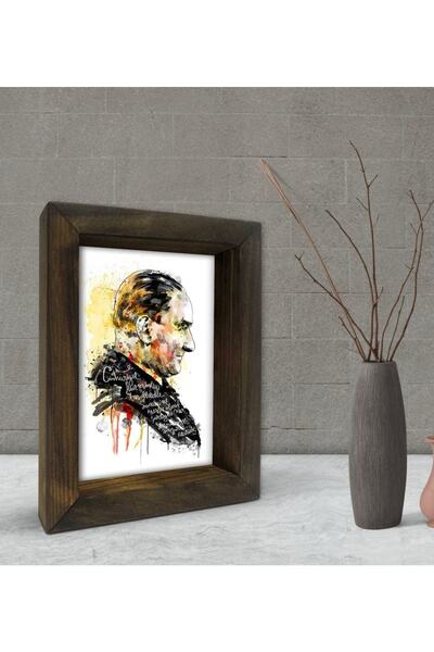 Bk Gift Gift Atatürk Designed Decorative Natural Solid Wood Frame 15x20cm-19