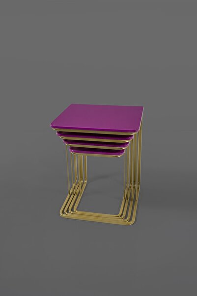 Veys Sehpa Veys Yaldızlı Vegas Zigon Sehpa - Tekersiz