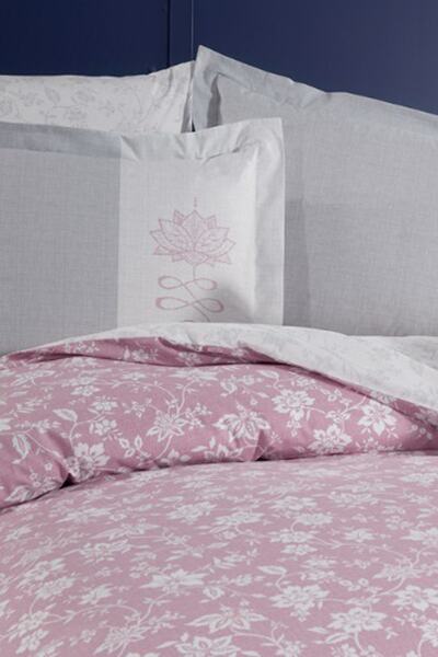 Hobby Carmen Poplin Single Duvet Cover Set - Dried Rose