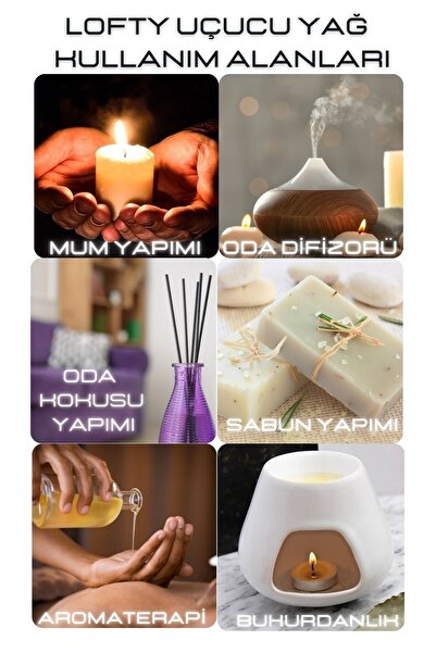 Lofty 6x Favori Seti Esansiyel Uçucu Yağ, Buhurdanlık Yağı, Difüzör Esansı, Oda Kokusu 10ml