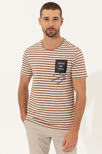 Pierre Cardin Ανδρικό μπλουζάκι σκούρο μπεζ - G021Sz011.000.1369880