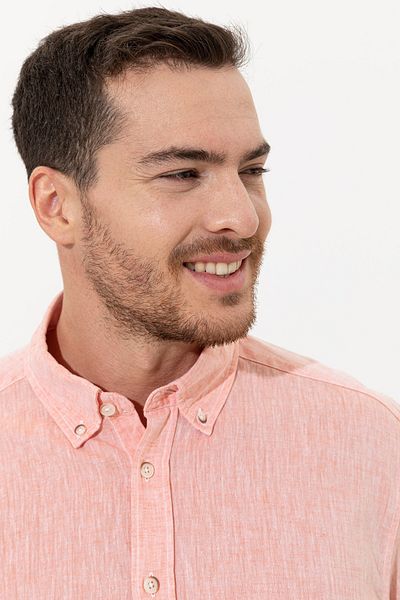 Pierre Cardin Ανδρικό πορτοκαλί πουκάμισο Uzunkol G021SZ004.000.1371728.VR051