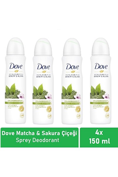 Dove Kadın Deodorant Canlandırıcı Bakım Matcha ve Sakura Çiçeği 150 ml  4'lü Paket