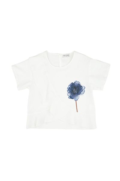 best kids Girl's Ecru Flounce Chiffon Blouse