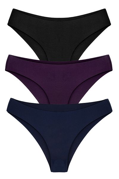 HNX Γυναικεία εσώρουχα 3 Pack Micro Fabric Ghost No Trace Bikini