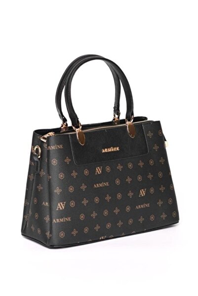 Armine Siyah Baskılı Kadın El Çantası