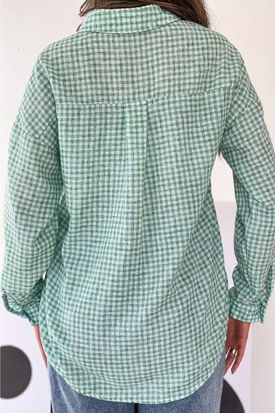 FEMELLE Дамска карирана риза с един джоб