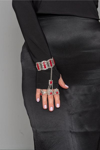 ZeyDor Accessories الحجر الأحمر ثلاث حلقات شاميران