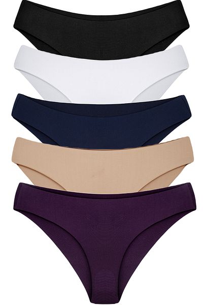 HNX Γυναικεία εσώρουχα 5 Pack Micro Fabric Ghost Non-Trace Bikini