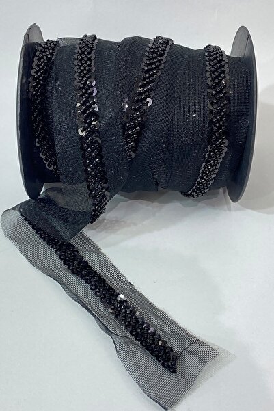 Limelia 1 mt panglică brodată cu mărgele de nisip și paiete