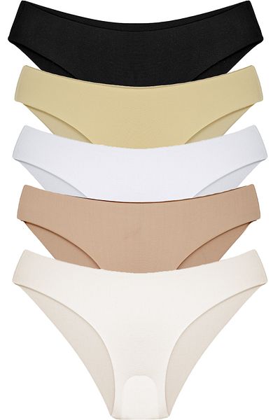 HNX Γυναικεία εσώρουχα 5 τεμαχίων Micro Fabric Ghost Non-Trace Bikini