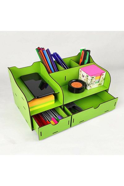 BAAÇ Table Top Organizer with Wooden Drawers