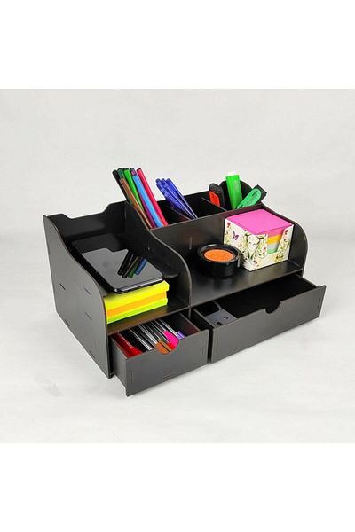 BAAÇ Table Top Organizer with Wooden Drawers