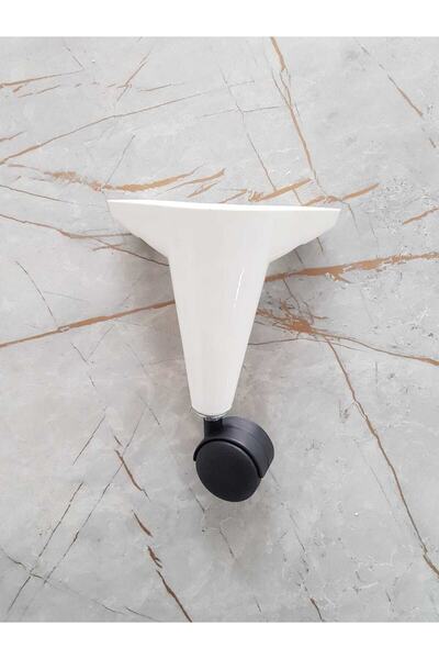 Genel Markalar Tekerlekli Sehpa Ayağı 17 Cm 360 Derece 1 Adet Beyaz