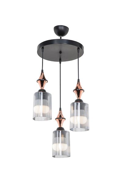 Tuğbasan Sıla Triple Tile Triangle Smoked Dining Room Living Room Living Room Kitchen Chandelier