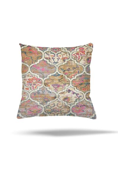 linazaitun Yaprak Desenli Etnik Gizli Fermuarlı Yastık Kılıfı Kırlent Kılıfı ...