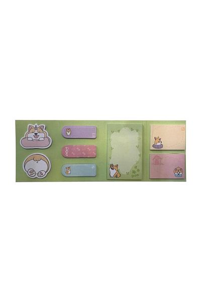 KRAF Adhesive Note Paper Set 8 Different Patterns 8x20 Pieces