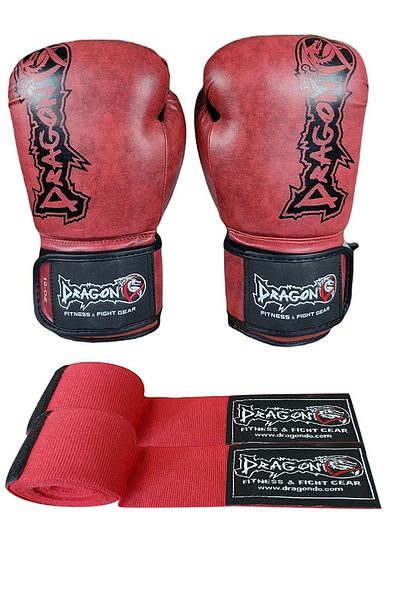 Dragondo 30127-p Distrito Boxing, Muay Thai Gloves and Bandage Set of 2