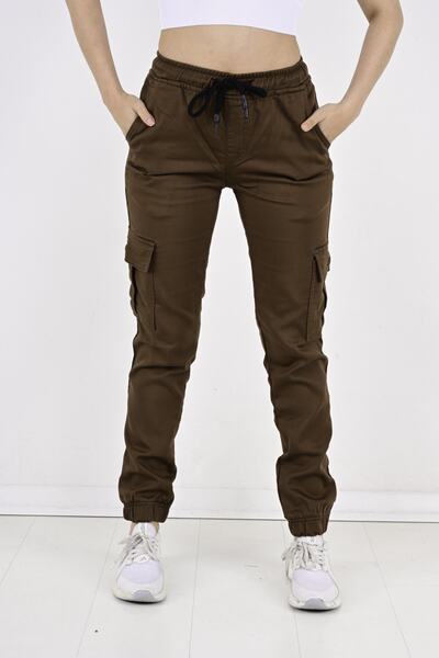 QUITS KIDS Bel Ve Paça Lastikli Yanları Kargo Cep Bayan Pantolon-19000