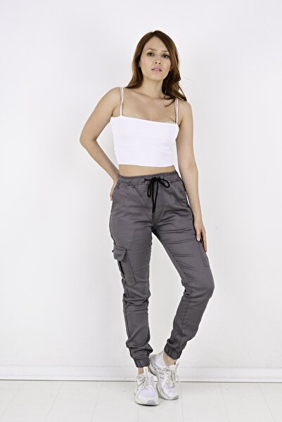 QUITS KIDS Bel ve Paça Lastikli Yanları Kargo Cep Kadın Pantolon-19000