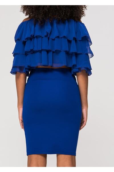 Moda Tekcan Büyük Beden Mini Kalem Etek