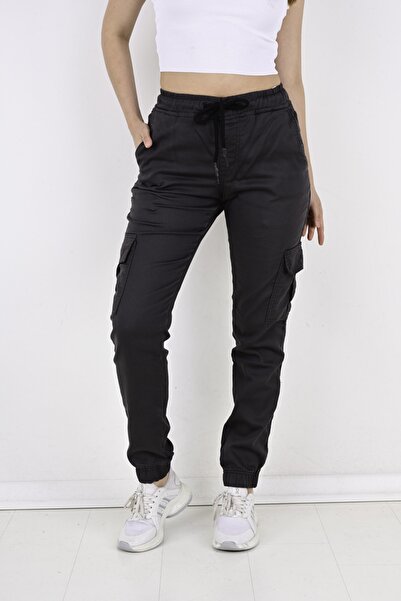 QUITS KIDS Bel Ve Paça Lastikli Yanları Kargo Cep Kadın Pantolon-19000