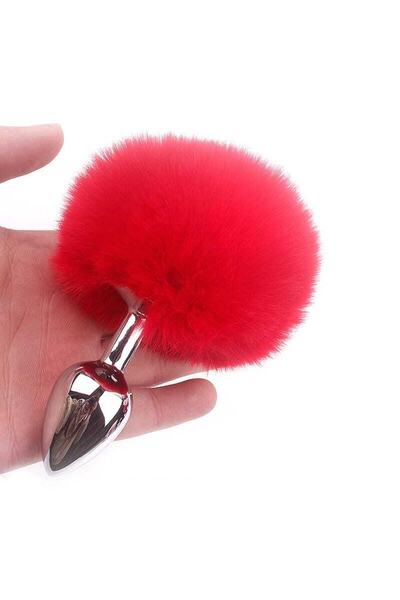 Ponpon Yumuşak Tüylü Metal 7 Cm Anal Fantezi Ürünü Anal Rabbit Plug Ve Tıkaç