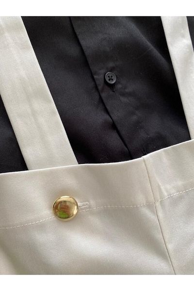 tubibebe Shirt Excluded.gold Cream Salopet Bow Tie Set (SALOPET AND BOW TIE - SHIRT EXCLUDED.)